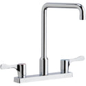 Elkay LKD2442BHC 8" Centerset Exposed Deck Mount Faucet, Arc Spout and 4" Levers Chrome