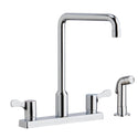 Elkay LKD2443C 8" Centerset Exposed Deck Mount Faucet, Arc Spout, Side Spray Chrome