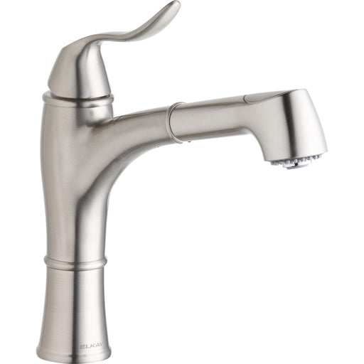 Elkay LKEC1041NK Explore Kitchen Faucet, Pull-Out Spray, Hi/Mid-Rise Base in Brushed Nickel