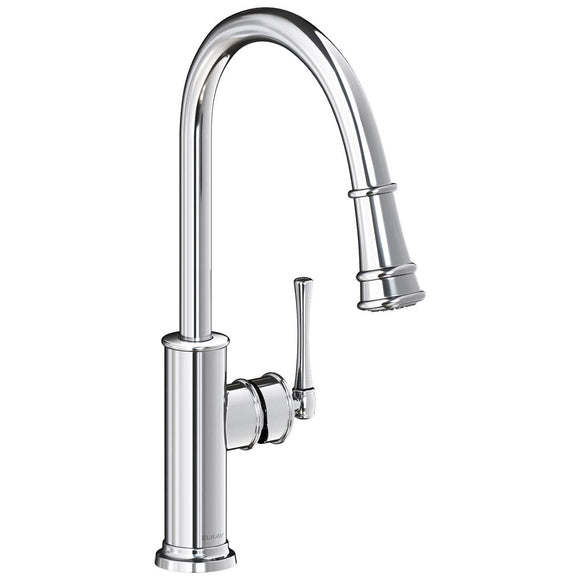 Elkay LKEC2031CR Explore Single Hole Kitchen Faucet with Pull-Down Spray and Forward Only Lever