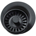 Elkay LKQD35BK Polymer Disposer Flange, Removable Strainer and Rubber Stopper Black