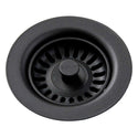 Elkay LKQS35BK Polymer Drain Fitting, Removable Basket Strainer and Rubber Stopper Black