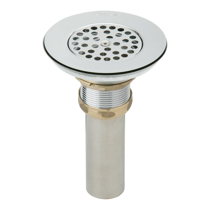 Elkay LKVR18 3-1/2" Drain Nickel Plated Brass, Vandal-Resistant Strainer and Tailpiece