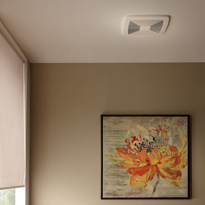 Broan NuTone LP50100DC Lo-Profile 50/80/100 Selectable CFM Bathroom Exhaust Vent Fan