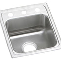 Elkay LR15172 Lustertone Stainless Steel 15" x 17-1/2" x 7-5/8", 1-Bowl Top Mount Bar Sink