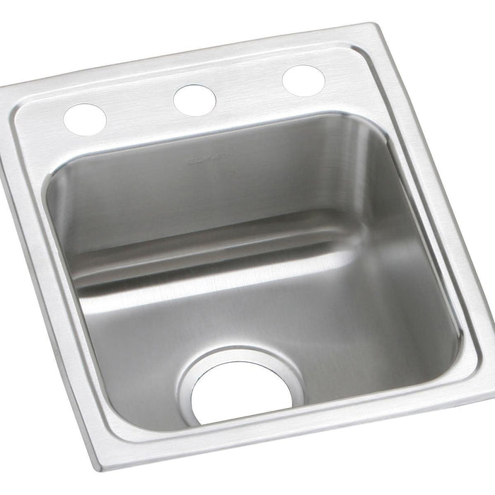 Elkay LR15173 Lustertone Stainless Steel 15" x 17-1/2" x 7-5/8", 1-Bowl Top Mount Bar Sink
