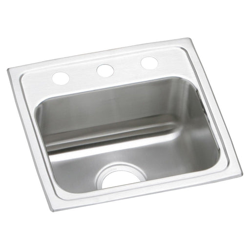 Elkay LR17163 Lustertone Stainless Steel 17" x 16" x 7-5/8", Single Bowl Top Mount Kitchen Sink