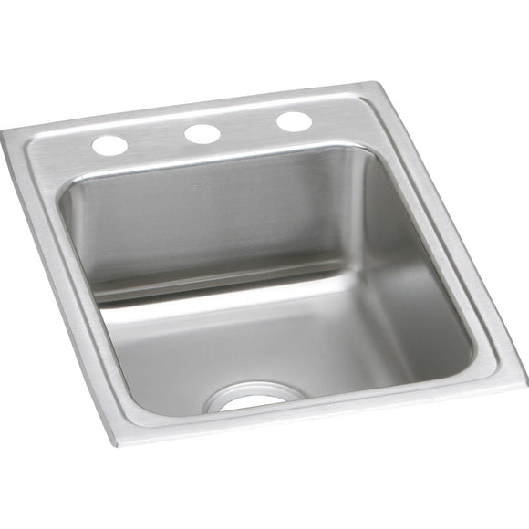 Elkay LR17223 Lustertone Stainless Steel 17" x 22" x 7-5/8", Single Bowl Top Mount Kitchen Sink