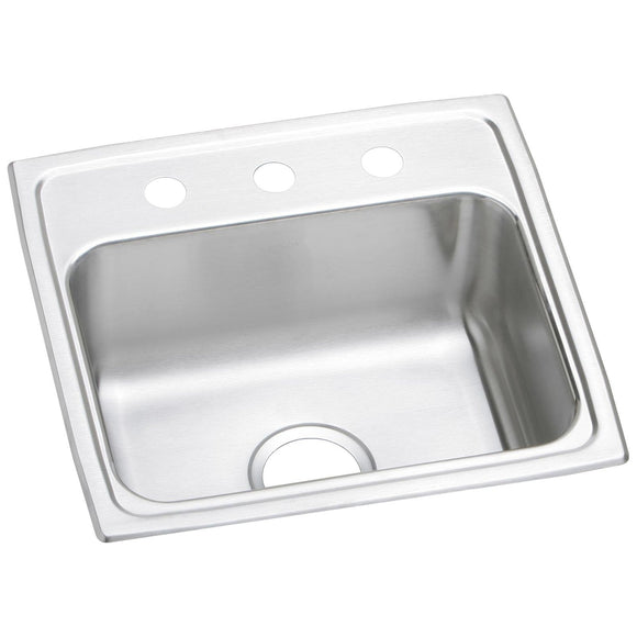 Elkay LR19183 Lustertone Stainless Steel 19" x 18" x 7-5/8", Single Bowl Top Mount Kitchen Sink