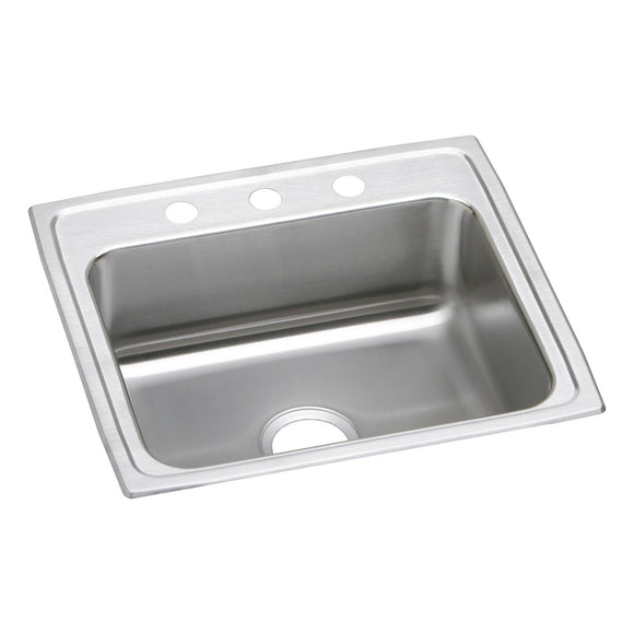 Elkay LR22193 Lustertone Stainless Steel 22" x 19-1/2" x 7-5/8", 1-Bowl Top Mount Kitchen Sink