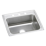 Elkay LR22193 Lustertone Stainless Steel 22" x 19-1/2" x 7-5/8", 1-Bowl Top Mount Kitchen Sink