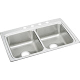 Elkay LR33223 Lustertone Stainless Steel 33" x 22" x 8-1/8", Double Bowl Top Mount Kitchen Sink