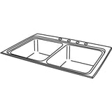 Elkay LR33223 Lustertone Stainless Steel 33" x 22" x 8-1/8", Double Bowl Top Mount Kitchen Sink