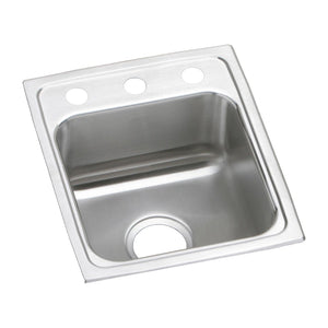 Elkay LRAD1517603 Lustertone Stainless Steel 15" x 17-1/2" x 6", 1-Bowl Top Mount ADA Kitchen Sink