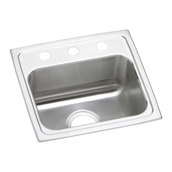 Elkay LRAD1716553 Lustertone Stainless Steel 17" x 16" x 5-1/2", 1-Bowl Top Mount ADA Kitchen Sink