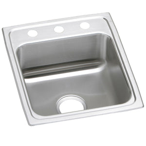 Elkay LRAD172055MR2 Lustertone Classic Stainless Steel 17" x 20" x 5-1/2", MR2-Hole Single Bowl Drop-in ADA Kitchen Sink