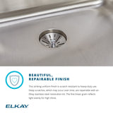 Elkay LRAD1918502 Lustertone Classic Stainless Steel 19" x 18" x 5", 2-Hole Single Bowl Drop-in ADA Sink