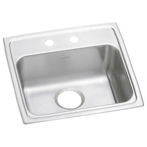 Elkay LRAD1918502 Lustertone Classic Stainless Steel 19" x 18" x 5", 2-Hole Single Bowl Drop-in ADA Sink