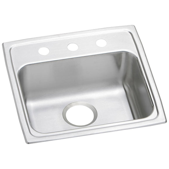 Elkay LRAD1919553 Lustertone Stainless Steel 19-1/2" x 19" x 5-1/2", 1-Bowl Top Mount ADA Kitchen Sink