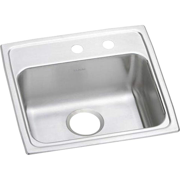 Elkay LRAD191965MR2 Lustertone Stainless Steel Single Bowl Top Mount ADA Sink