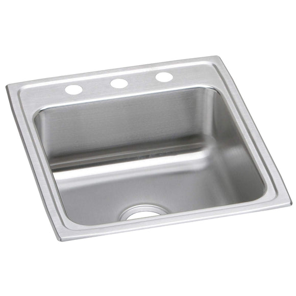 Elkay LRAD202255MR2 Lustertone Stainless Steel Single Bowl Top Mount ADA Sink