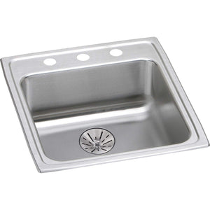 Elkay LRAD202265PD3 Lustertone Stainless Steel Single Bowl Top Mount ADA Sink with Perfect Drain