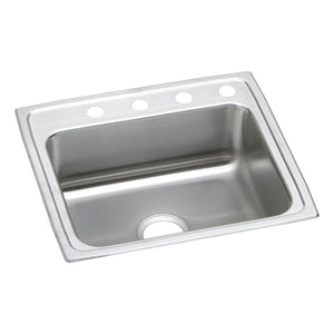 Elkay LRAD2521654 Lustertone Stainless Steel 25" x 21-1/4" x 6-1/2", 1-Bowl Top Mount ADA Kitchen Sink