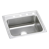 Elkay LRAD2521654 Lustertone Stainless Steel 25" x 21-1/4" x 6-1/2", 1-Bowl Top Mount ADA Kitchen Sink