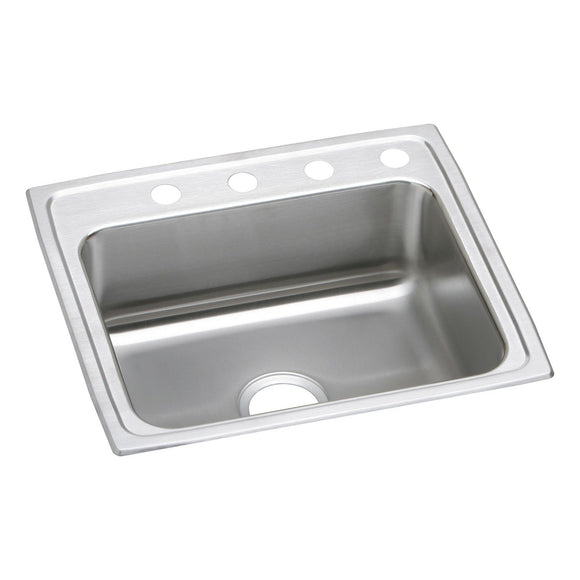Elkay LRAD2521653 Lustertone Stainless Steel 25" x 21-1/4" x 6-1/2", 1-Bowl Top Mount ADA Kitchen Sink