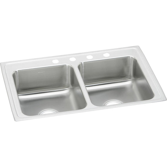 Elkay LRAD2918551 Lustertone Stainless Steel 29" x 18" x 5-1/2", 2-Bowl Top Mount ADA Kitchen Sink