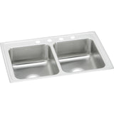 Elkay LRAD2918551 Lustertone Stainless Steel 29" x 18" x 5-1/2", 2-Bowl Top Mount ADA Kitchen Sink