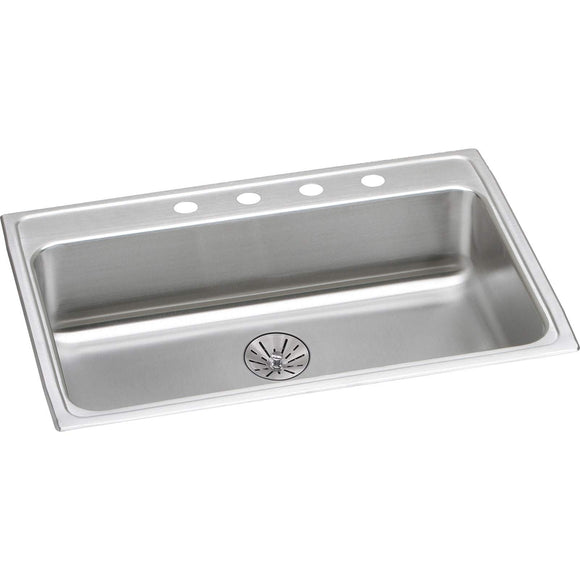 Elkay LRAD312265PD1 Lustertone Stainless Steel Single Bowl Top Mount ADA Sink with Perfect Drain