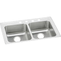 Elkay LRAD3319551 Lustertone Stainless Steel 33" x 19-1/2" x 5-1/2", 2-Bowl Top Mount ADA Kitchen Sink