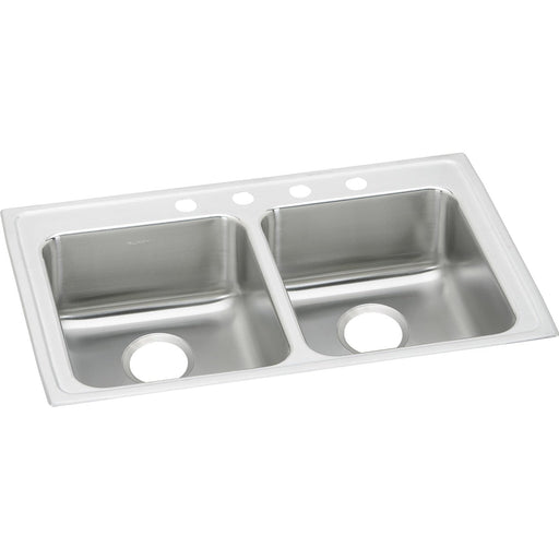 Elkay LRAD3321653 Lustertone Stainless Steel 33" x 21-1/4" x 6-1/2", 2-Bowl Top Mount ADA Kitchen Sink