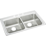 Elkay LRAD3322653 Lustertone Stainless Steel 33" x 22" x 6-1/2", 2-Bowl Top Mount ADA Kitchen Sink