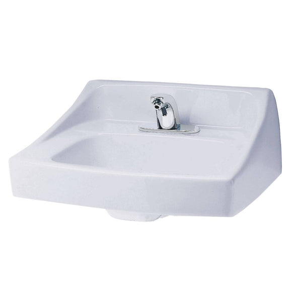 TOTO LT307.4#01 Commercial Wall Mount Sink - 4" Mount Centerset, Cotton White