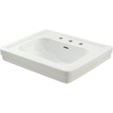 Top view of white TOTO Promenade rectangular pedestal sink
