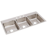 Elkay LTR46223 Lustertone Stainless Steel Triple Bowl Top Mount Sink