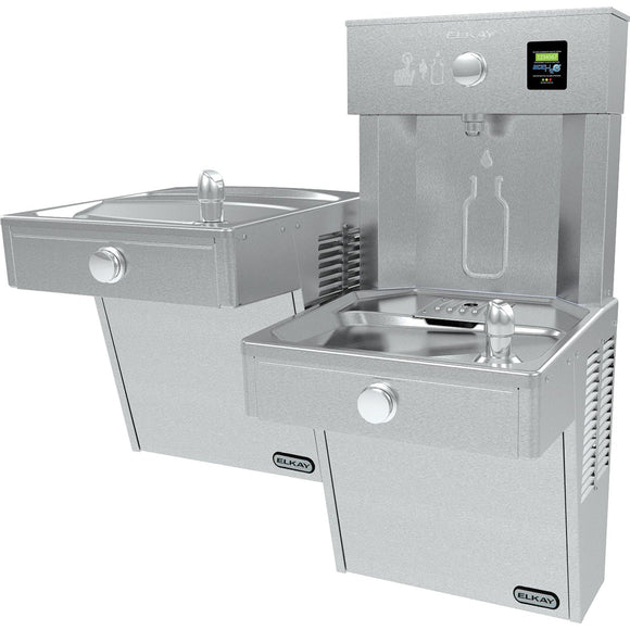 Elkay LVRCTL8WSK EZH2O Vandal-Resistant Filling Station &, Bi-Level Water Cooler Filtered 8 GPH
