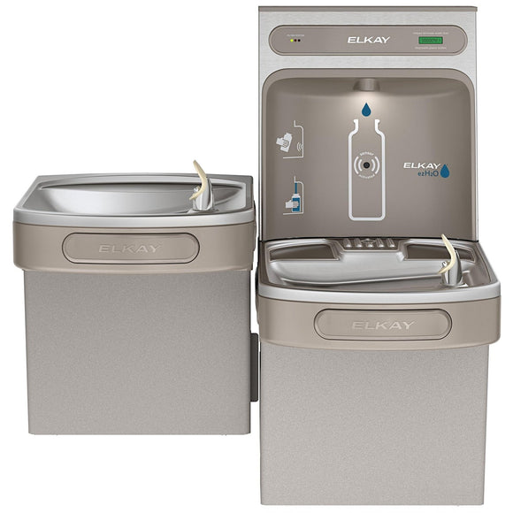 Elkay LZSTLDDWSLK EZH2O Filling Station and Versatile Bi-Level Water Cooler, Filtered Gray
