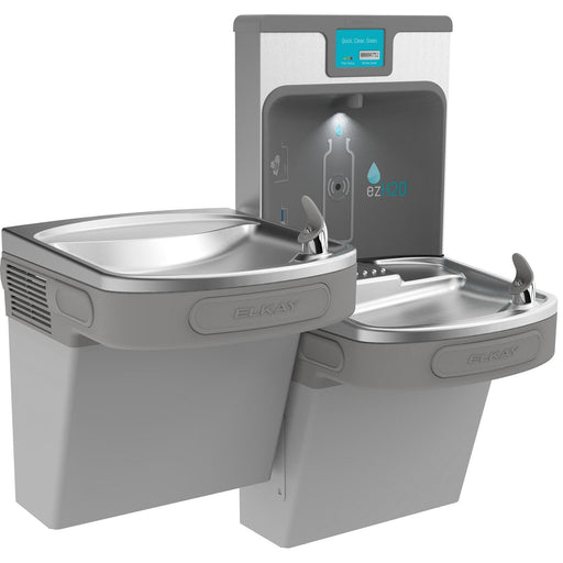 Elkay LZSTL8WSLP Enhanced EZH2O Filling Station and Versatile Bi-Level Water Cooler, Filtered Gray