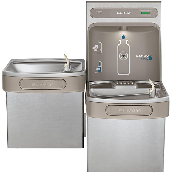 Elkay LZSTLDDWSSK EZH2O Filling Station and Versatile Bi-Level Water Cooler, Filtered