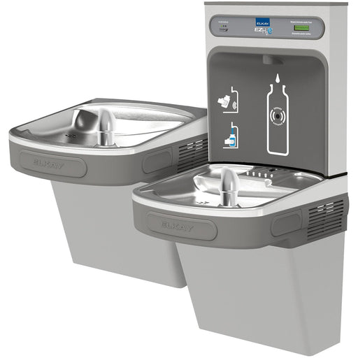 Elkay LZSTL8WSVRLK EZH2O Filling Station and Versatile Bi-Level ADA Water Cooler, Filtered 8 GPH Gray