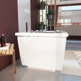 DreamLine BTLV6032WFXXF00 Levantine 60" x 32" Classic Rectangular Freestanding Bathtub in White, 59 Gallons