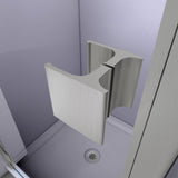 DreamLine DL-534242-04 Lumen 42"D x 42"W x 74 3/4"H Hinged Shower Door in Brushed Nickel with White Base Kit