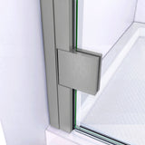 DreamLine SHDR-5334720-04 Lumen 34-35"W x 72"H Semi-Frameless Hinged Shower Door in Brushed Nickel