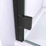 DreamLine DL-533442-88-09 Lumen 34"D x 42"W x 74 3/4"H Hinged Shower Door in Satin Black with Black Base Kit
