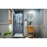 DreamLine SHDR-5340720-09 Lumen 40-41"W x 72"H Semi-Frameless Hinged Shower Door in Satin Black