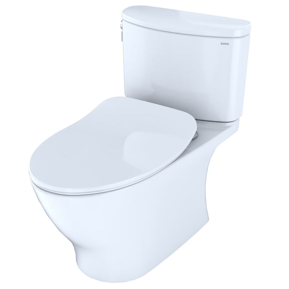 TOTO MS442234CEFG#01 Nexus Two-Piece Elongated 1.28 GPF Universal Height Toilet with CEFIONTECT and SS234 SoftClose Seat, WASHLET+ Ready, Cotton White