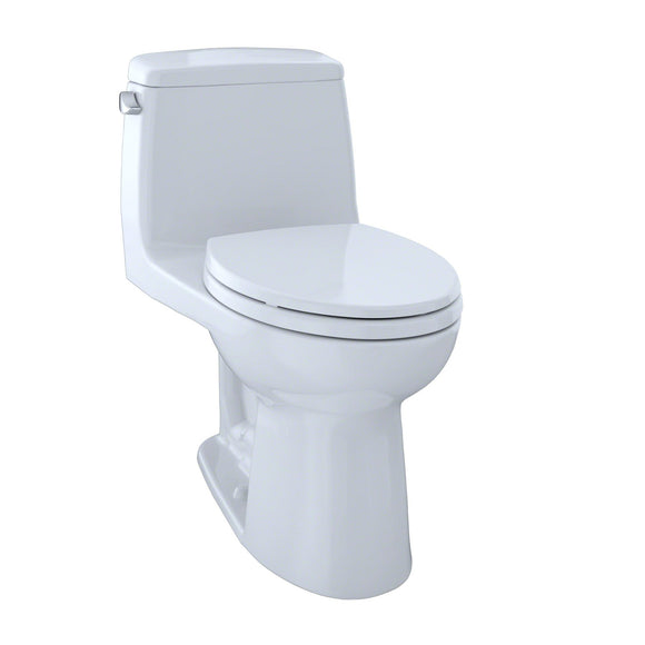 Toto Ultramax Toto Eco Elongated Front One-Piece Toilet CeFiONtect Cotton White